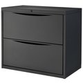 Global Industrial 30W Premium Lateral File Cabinet, 2 Drawer, Black 252590BK